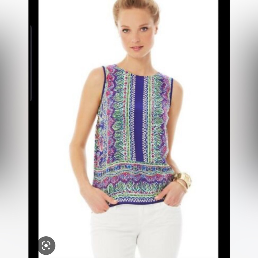 Lilly Pulitzer Iona Sleeveless Silk Tank